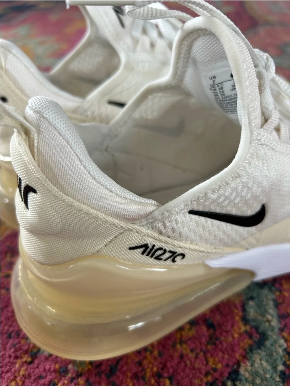 Nike | Women’s Air Max 270 Cream/Black ‘Sail/Coconut’ Sneakers Size 7